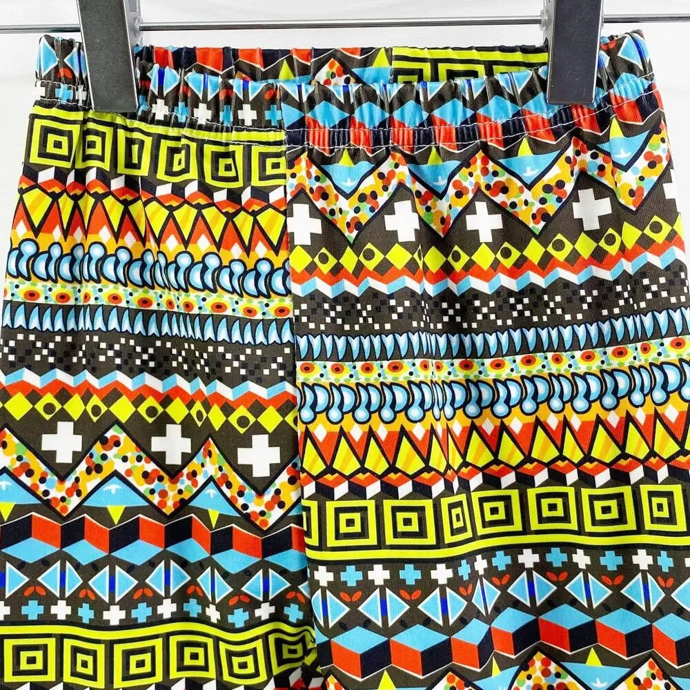 Girls Multicolored Tribal Print Leggings 5T